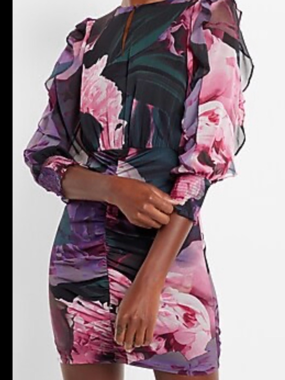 NWT Express Pink & Purple Floral Mini Dress